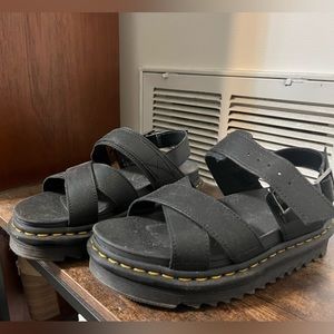 DR MARTENS VOSS II WOMEN'S LEATHER STRAP SANDALS